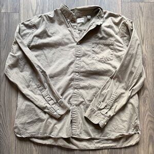 Dockers Men's Casual Button-Down Shirt tan